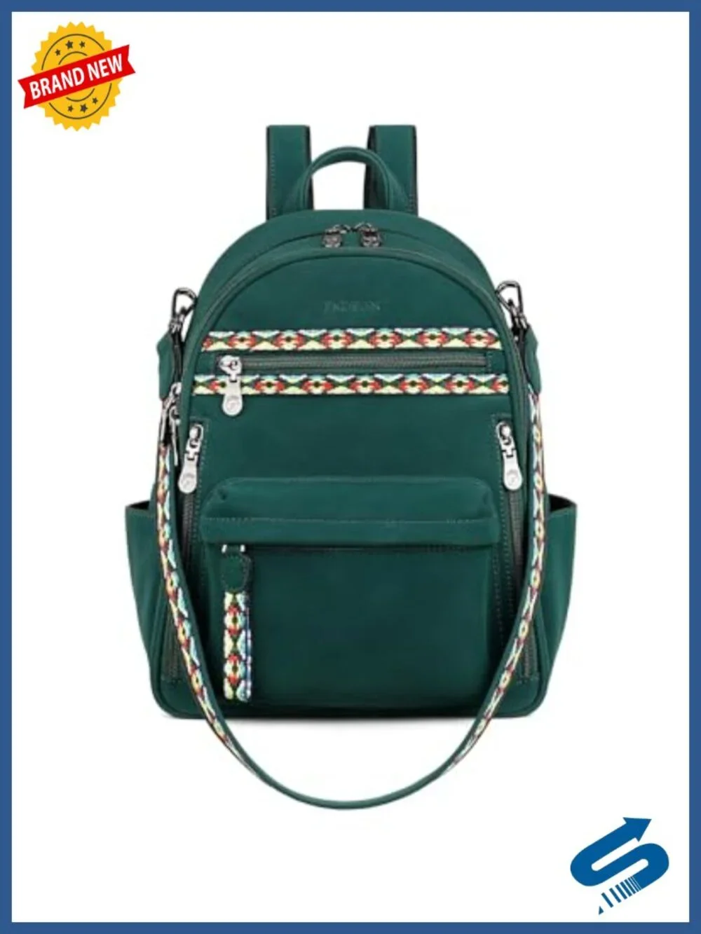 Small Backpack Purse with iPad Pocket, Waterproof Vegan Leather, Adjustable